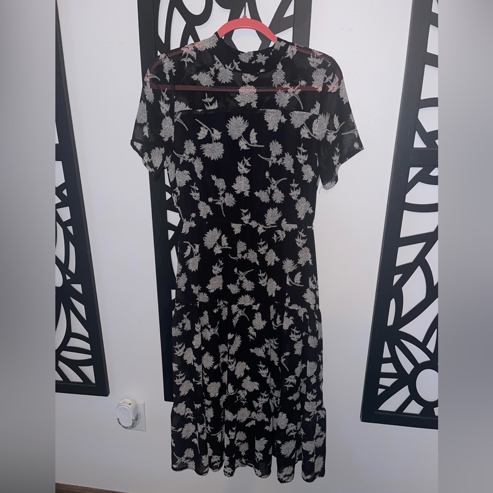 Lulu's Black and White Floral Maxi Dress